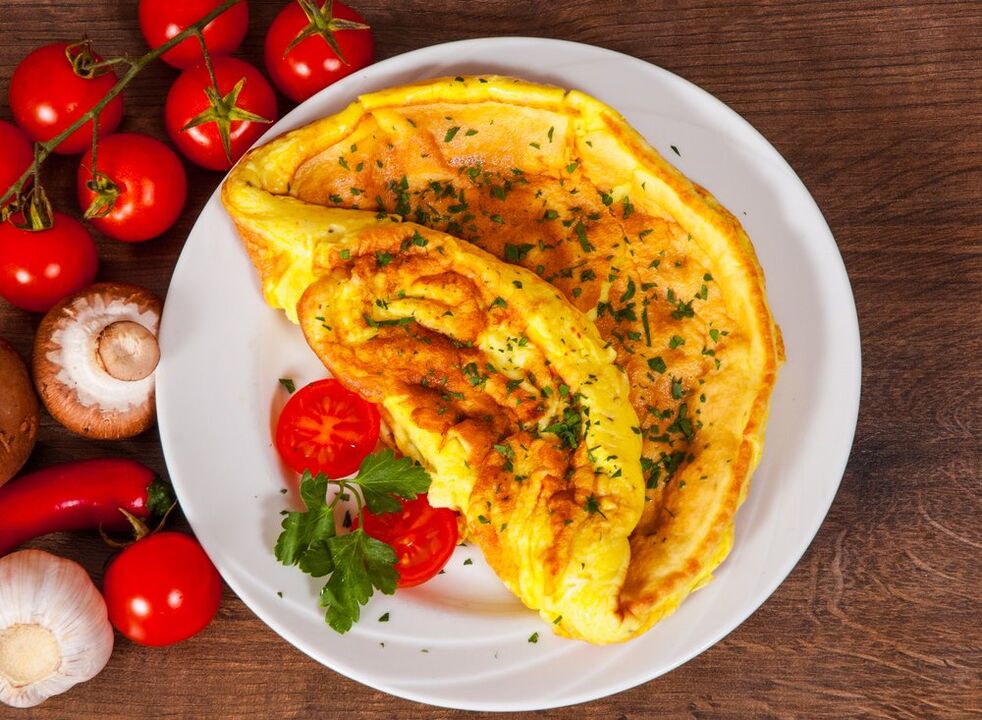 omeleta s rajčaty vejce dietní jídlo